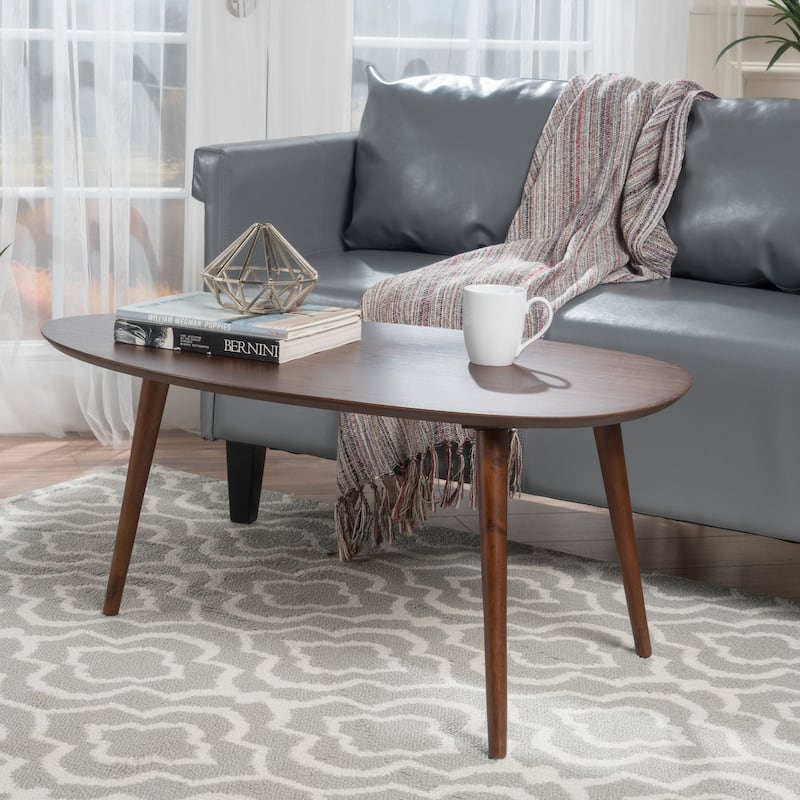 Elam Mid-Century Wood Coffee Table by Christopher Knight Home - 39.30" L x 23.60" W x 18.25" H - Walnut