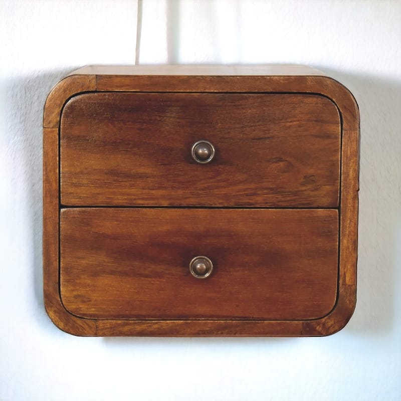 Artisan Furniture Solid Wood Floating Mini Chestnut Nightstand