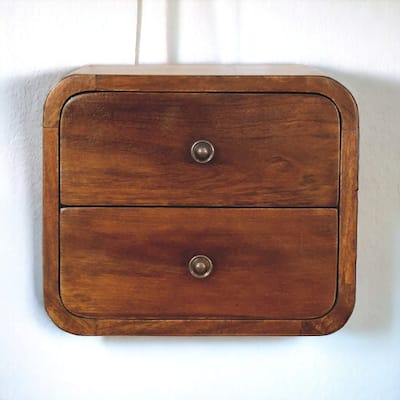 Artisan Furniture Solid Wood Floating Mini Chestnut Nightstand