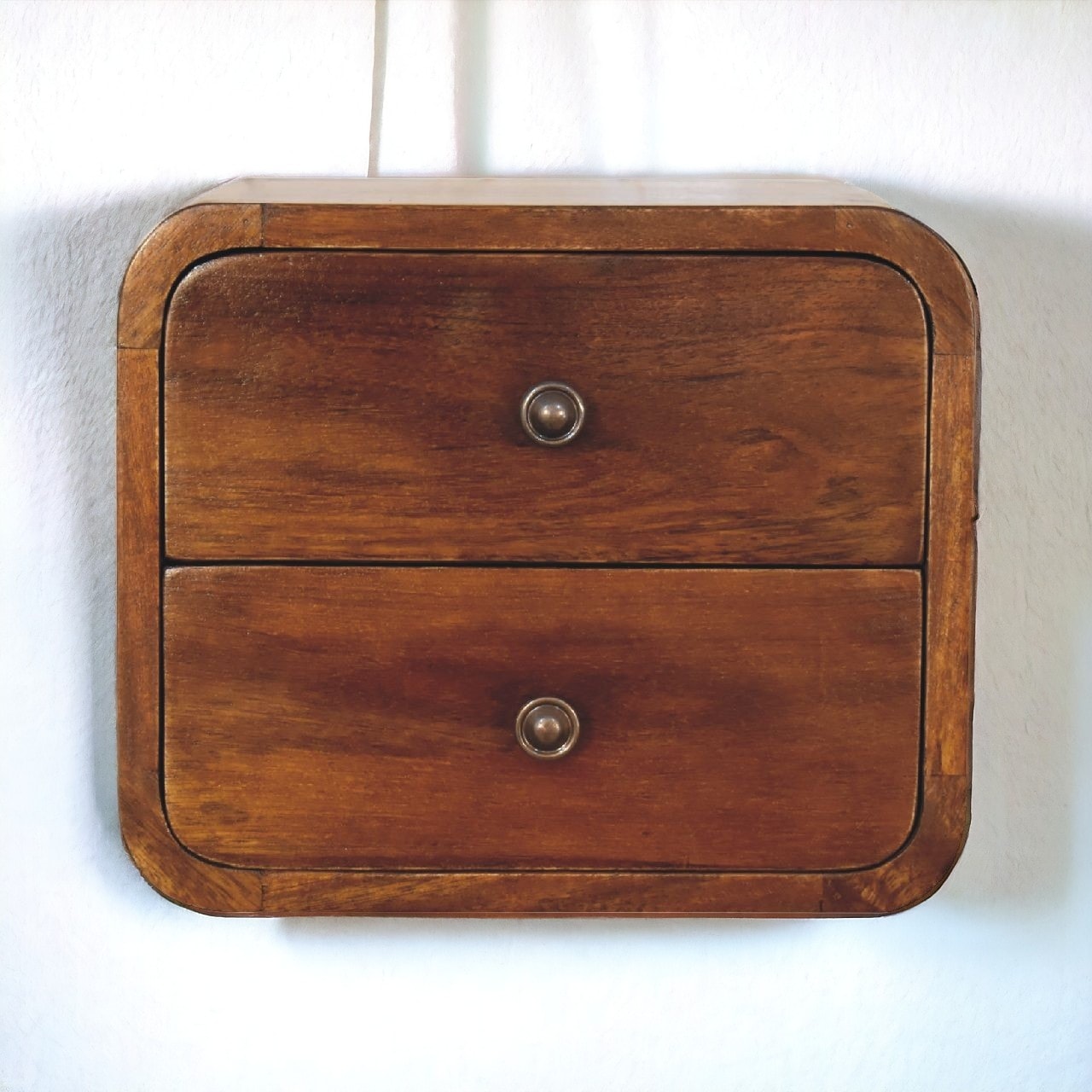 Artisan Furniture Solid Wood Floating Mini Chestnut Nightstand