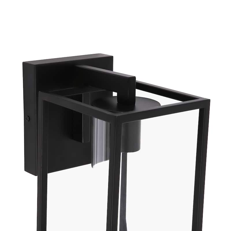 Metal 1-Light Clear Glass Outdoor Wall Sconce Light