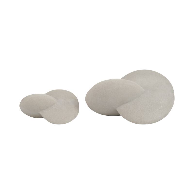 Sagebrook Home 8/11" Ulises Abstract Object, White, 8"H, Set Of 2 - 11" x 8" x 8"
