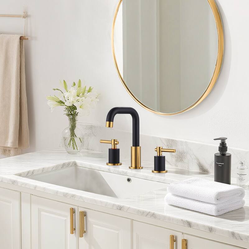 WOWOW 8 in. Widespread Double Handle Bathroom Faucet