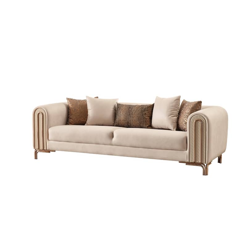 Portekiz 2-Pieces One Sofa One Chair Living Room Set, Metal Leg