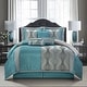 preview thumbnail 13 of 81, Nanshing Daniella 7-Piece Modern Geometric Comforter Set Blue - California King
