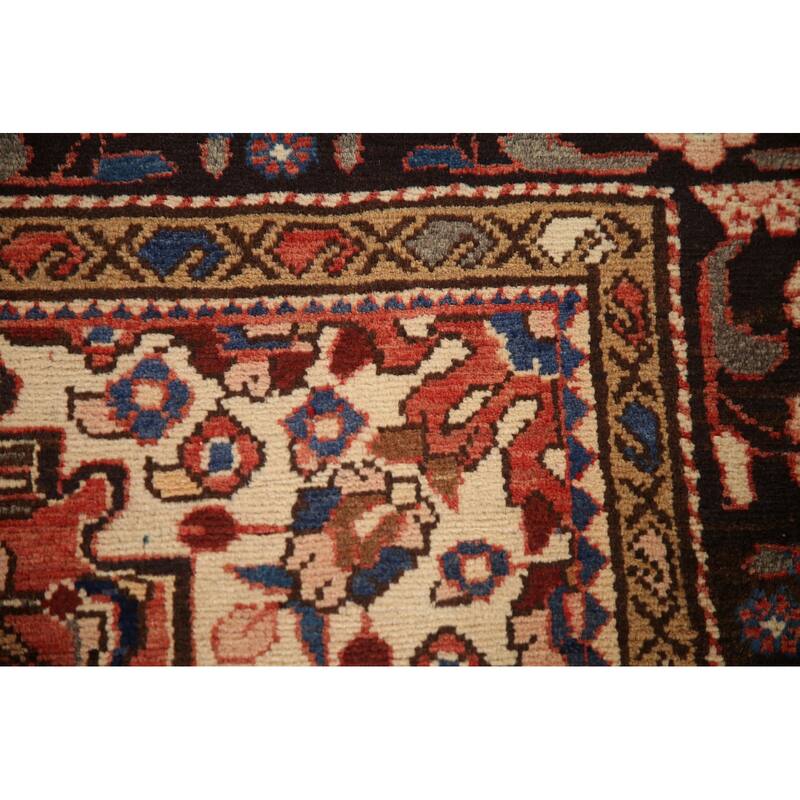 Hand Knotted Oriental 100% Wool Carpet Traditional Medallion Red Hamedan Runner Rug - 11' 0'' X 4' 0''