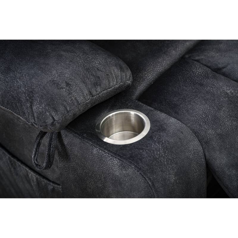 Power Lift Recliner Chair with Heat & Massage, High Density Foam Electric Sofa, Lounge Chair with Side Pockets & Cup Holders