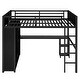 preview thumbnail 4 of 21, Full Size Metal Gaming Loft Bed with LED,Desk and 3 Storage Drawers