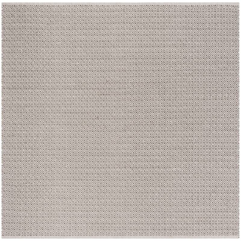 SAFAVIEH Montauk Glyn Handmade Cotton Area Rug - 6' x 6' Square - Ivory/Grey