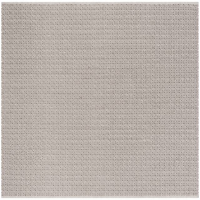 SAFAVIEH Montauk Glyn Handmade Cotton Area Rug - 6' x 6' Square - Ivory/Grey