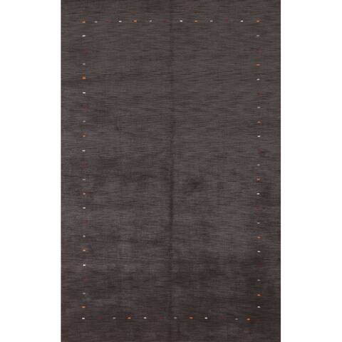 Gabbeh Modern Area Rug Hand-Knotted Wool Carpet - 6'6"x9'11"