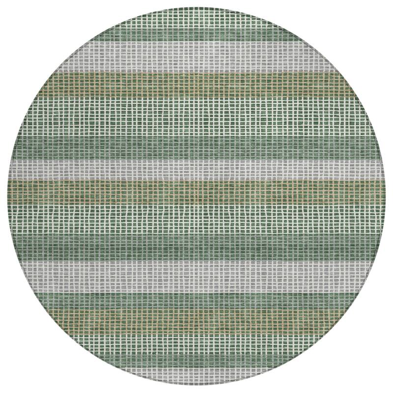 Machine Washable Indoor/ Outdoor Cabana Stripe Chantille Rug