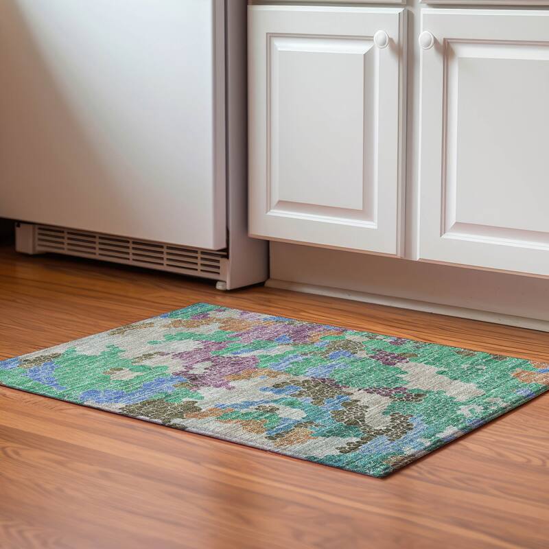 Premium Washable Super Soft Mayfield Rug - Green - 1'8" x 2'6"