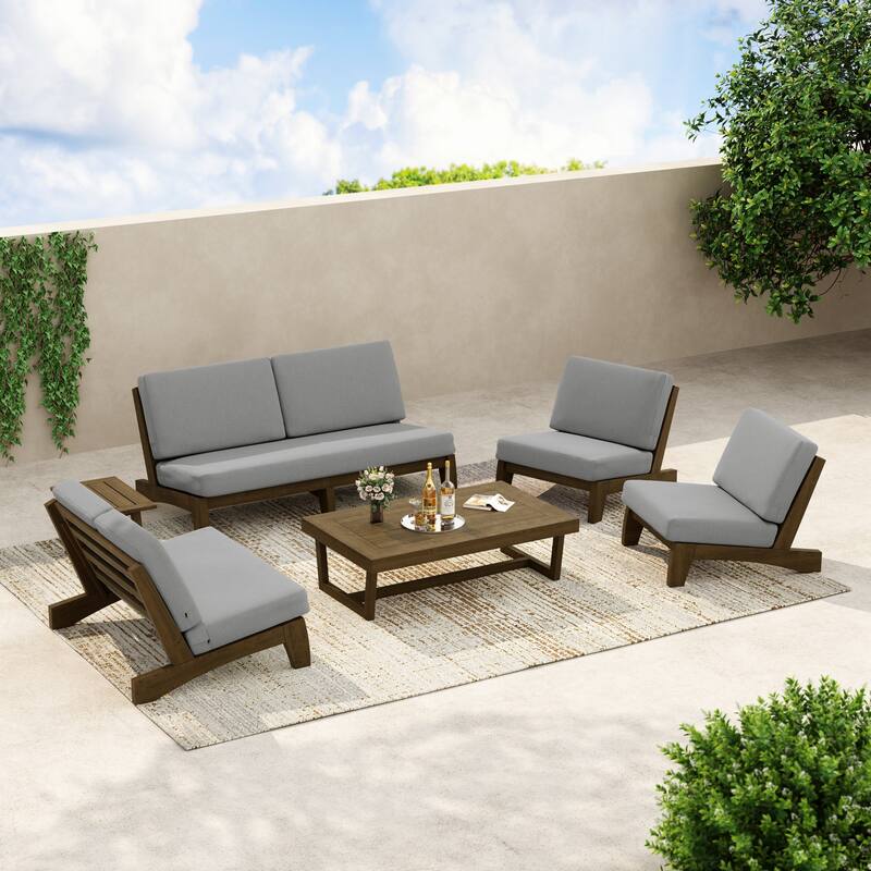 8-Piece Outdoor Sofa Set with Loveseat, 2 Club Chairs & Matching Tables