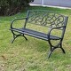 preview thumbnail 1 of 4, DAVEE Courtyard Garden Backyard Metal Bench - Black - 50.4*23.4*33.5 inches Black