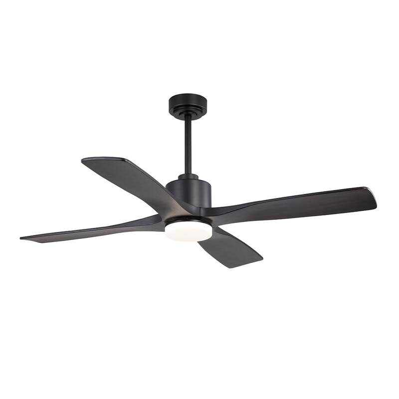 MLiAN 54 inch Solid Wood Indoor Ceiling Fan with Light Kit and Remote - 54 inch