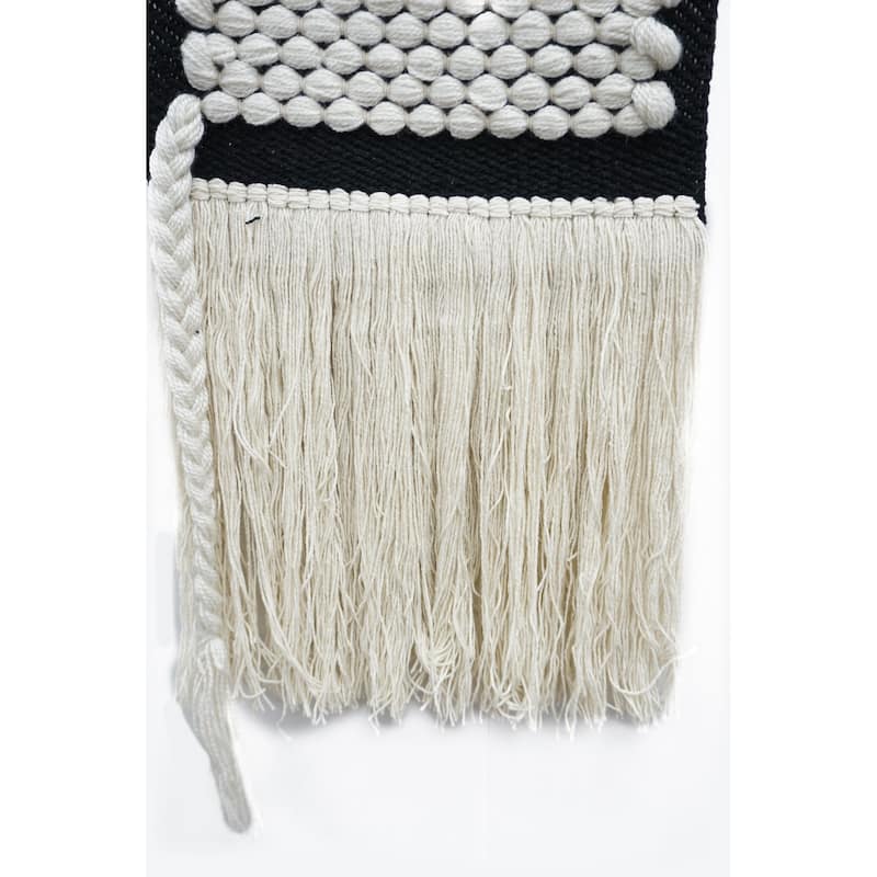 Home&Manor Wool and Cotton Macrame Wall Hanging with Rod Included - Exact Size