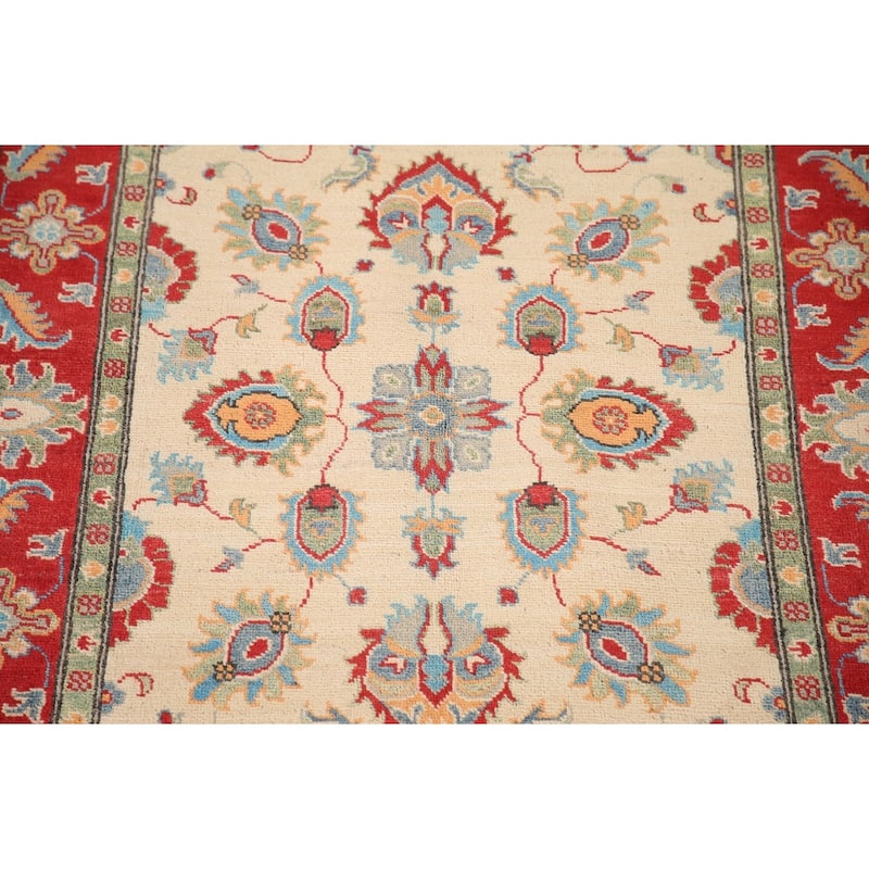 Kazak Area Rug Hand-Knotted Traditional Wool Carpet - 3'9"x 6'1"