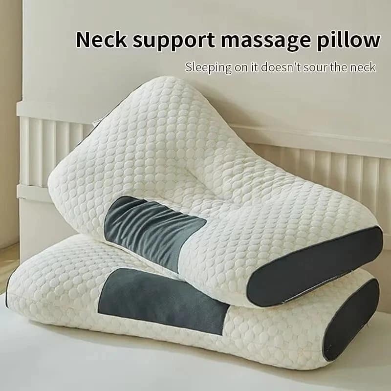 Set of 2/4 Cervical Neck Pillow, Soft and Non Collapsing Bed Pillow, Neck Support Sleep-Aid Pillow, Shoulder Neck Pain Relief