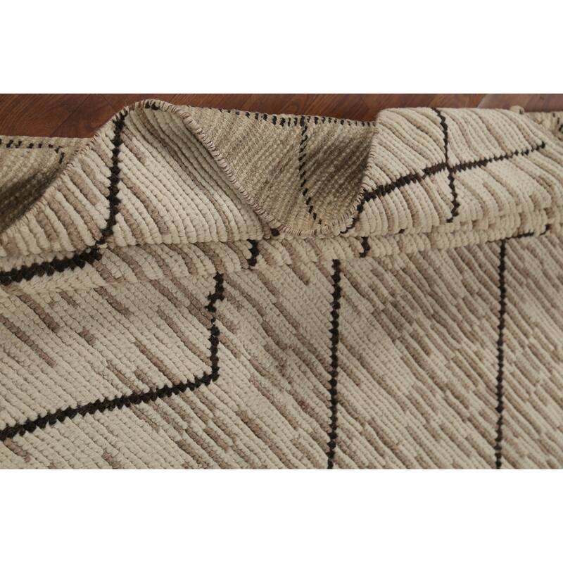 Earth Tone Moroccan Rug Hand-Knotted Wool Carpet - 7'0"x 10'9"