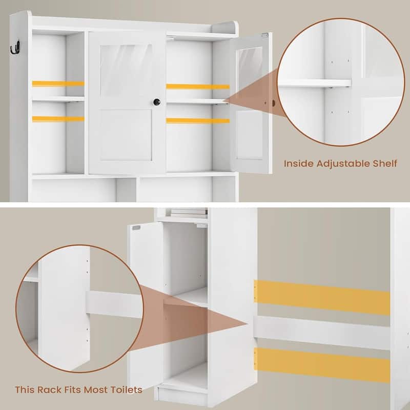 Over The Toilet Bathroom Storage Cabinet Toilet Storage Shelves