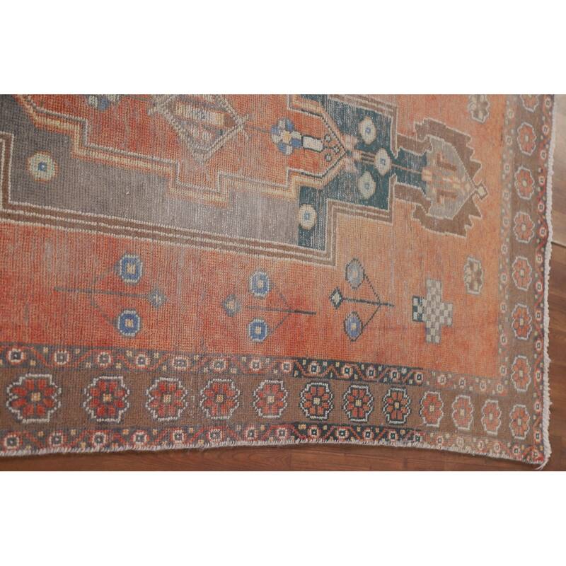 Hand Knotted Oriental 100% Wool Carpet Traditional Geometric Oranges & Rust Sirjan Area Rug - 6' 4'' X 3' 7''