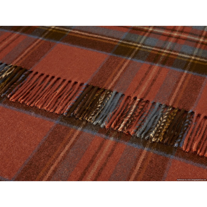 Antique Royal Stewart - Merino Lambswool Throw Blanket - Made in UK