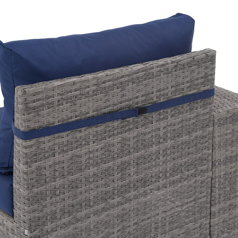 13-Piece 10 Person Patio Free Combination Wicker Conversation Set With Waterproof Cushions and Firepit Table