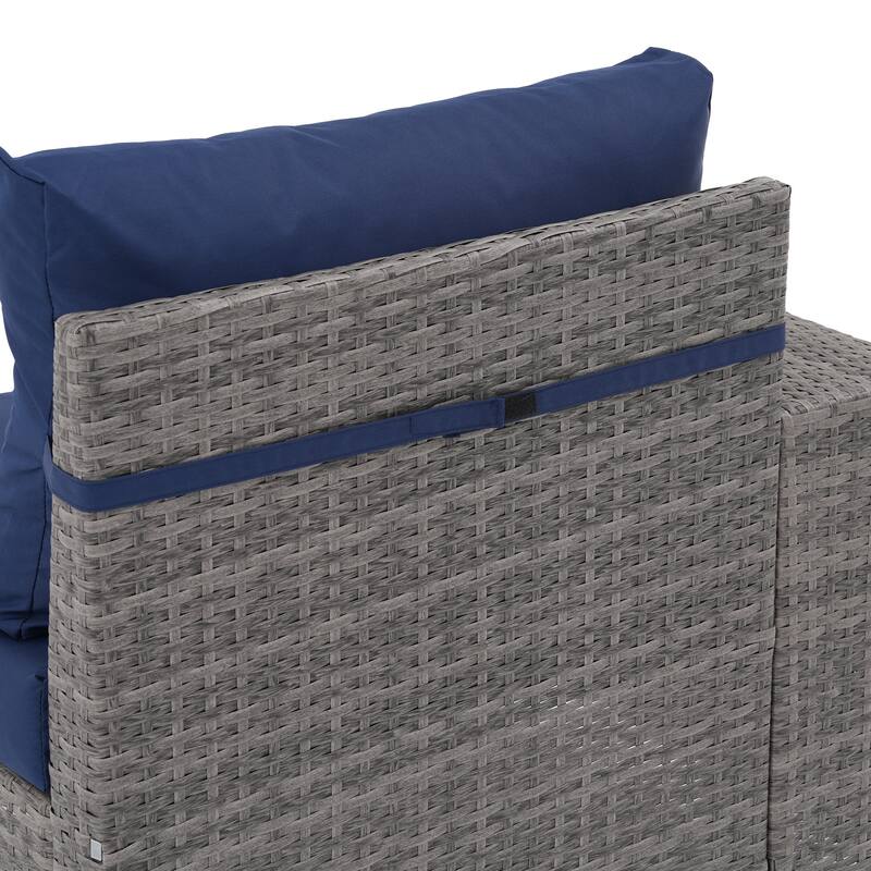 7-Piece 5 Person Patio Free Combination Wicker Conversation Set With Waterproof Cushions and Firepit Table