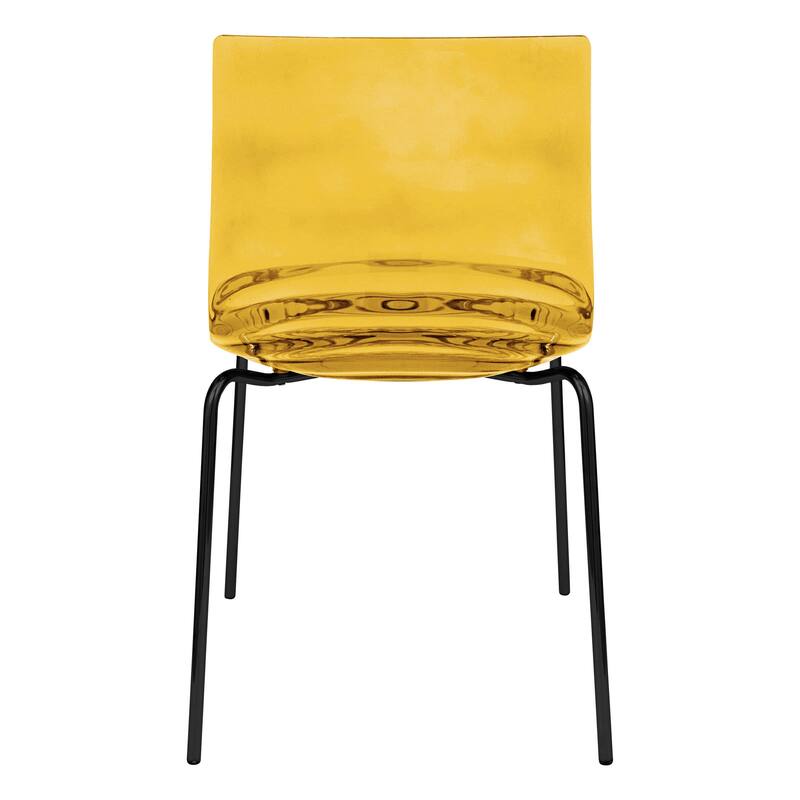 Stackable Dining Chair in ABS Plastic with Stainless Steel Legs Set of 4 Astor Collection