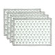 preview thumbnail 19 of 91, over&back Hand-Blocked 100% Cotton Placemats - Machine Washable - Set of 4 Green Flower
