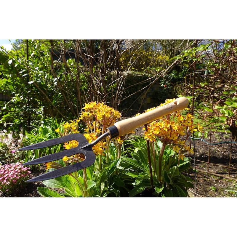 DeWit Gardening Fork with Midsize 10" Handle - 16.5"L