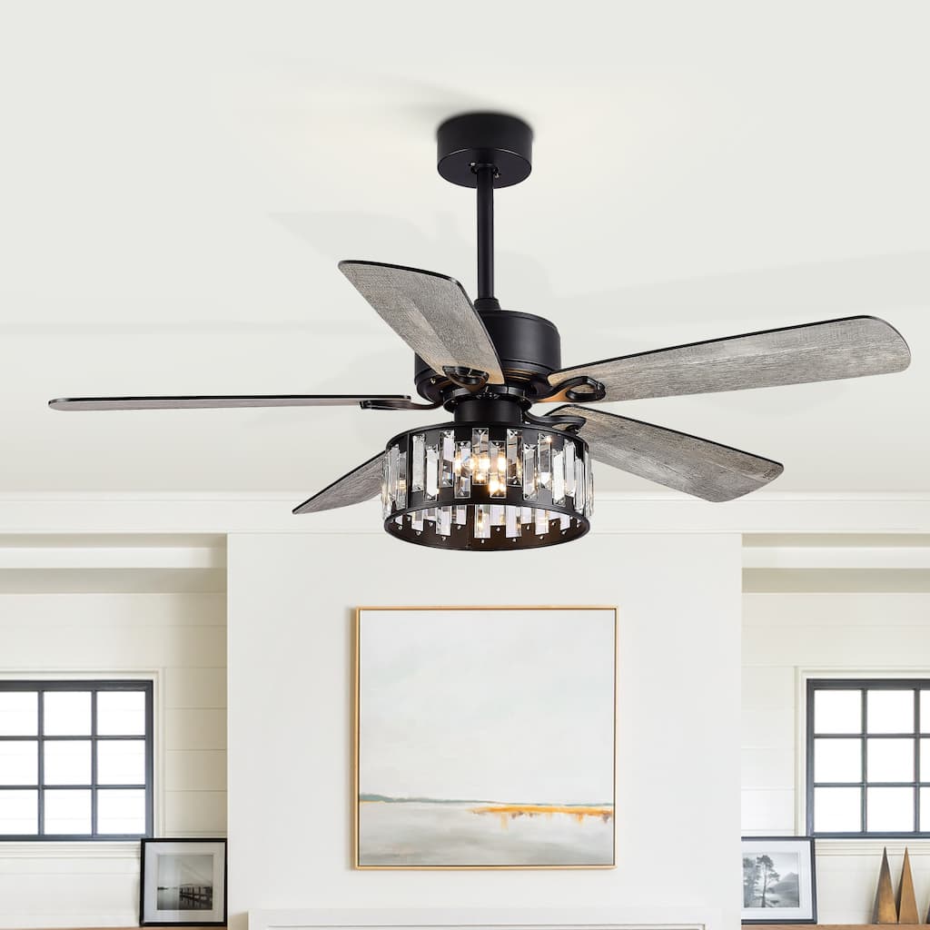 52-In Farmhouse Ceiling Fan with Lights Remote(5-Blade)