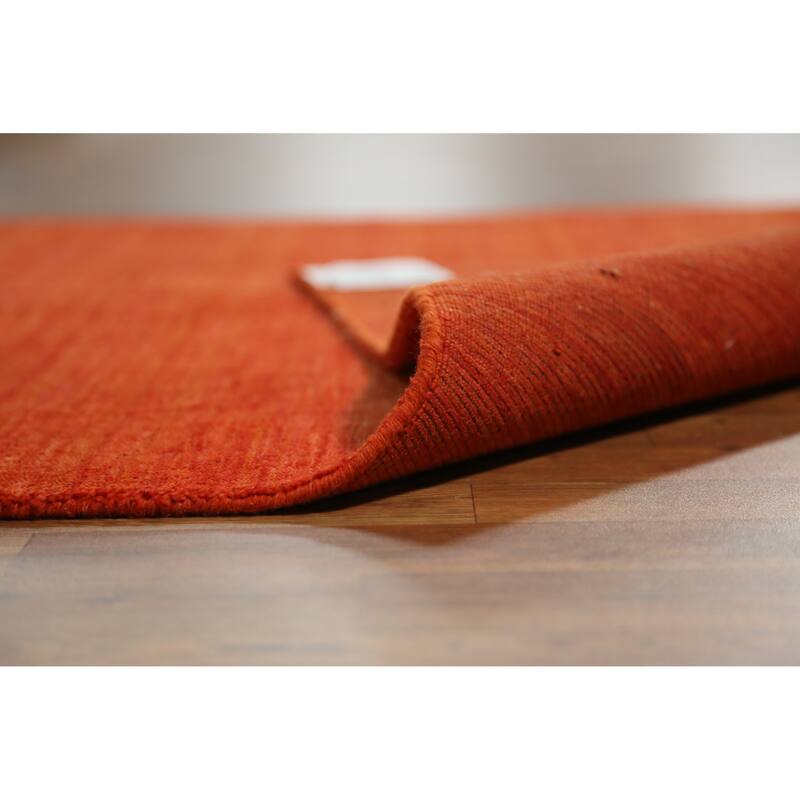 Orange Animals Gabbeh Indian Rug Hand-Knotted Wool Carpet - 4'6" x 6'6"