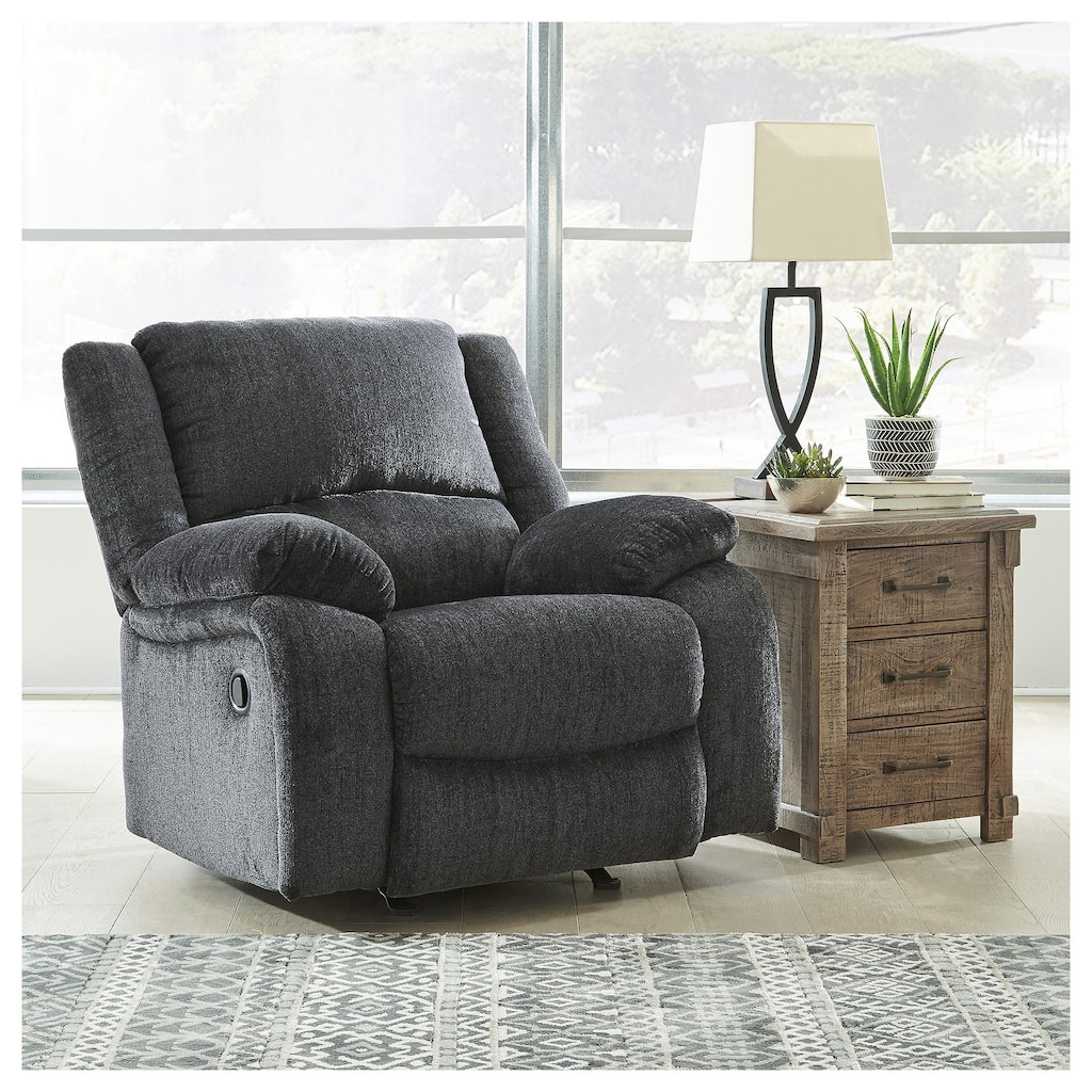 Draycoll Contemporary Rocker Recliner, Slate