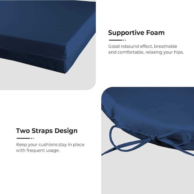 Set of 4 Solid Soft Outdoor Patio Deep Seat Cushion