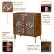 preview thumbnail 5 of 4, COZAYH Mirror Fronts Rustic Farmhouse Accent Cabinet with Geometric Overlays