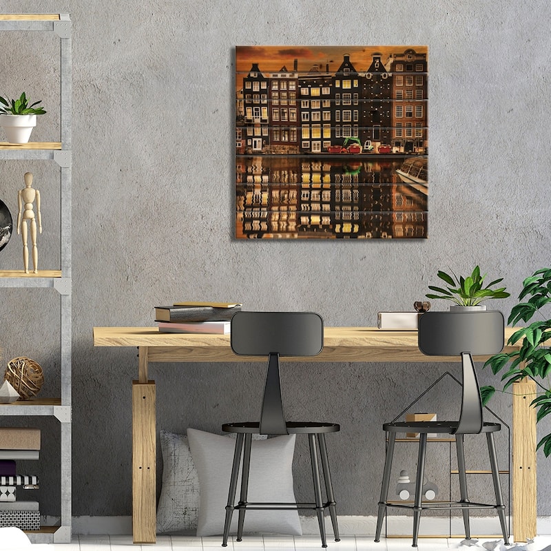Amsterdam II Print On Wood by Enzo Romano - Multi-Color