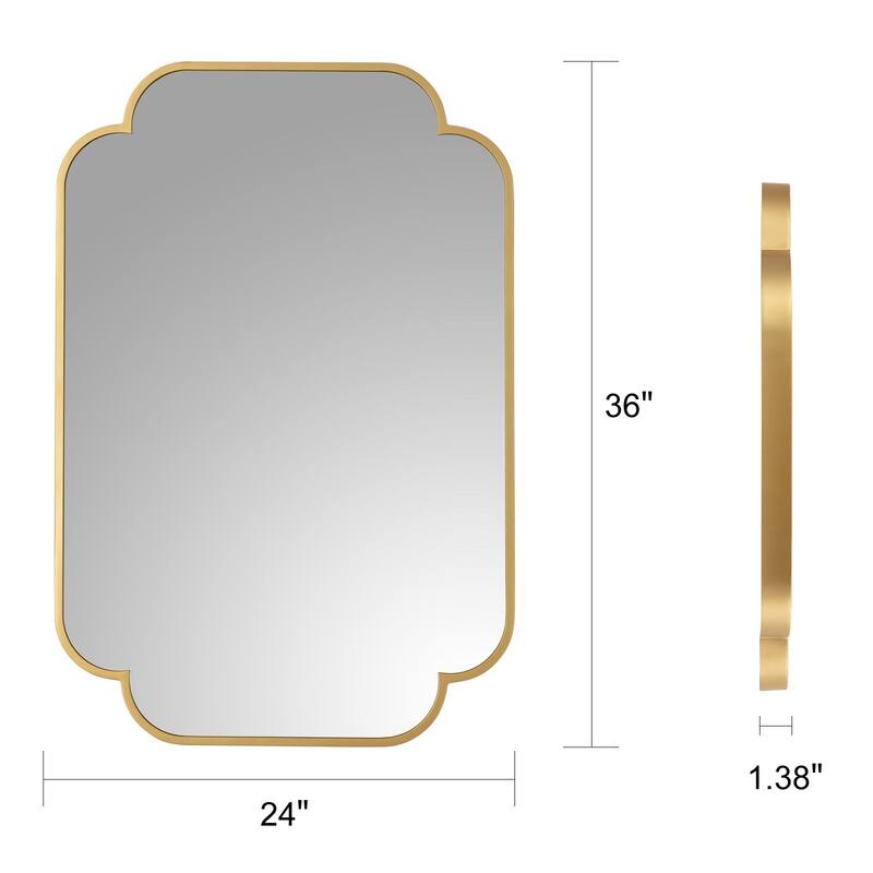MacLuu Rectangle Scalloped Decorative Wall Mirror