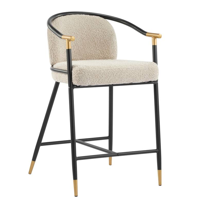 Devin 26" H Upholstered Counter Stool with Metal Frame (Set of 2) by Christopher Knight Home