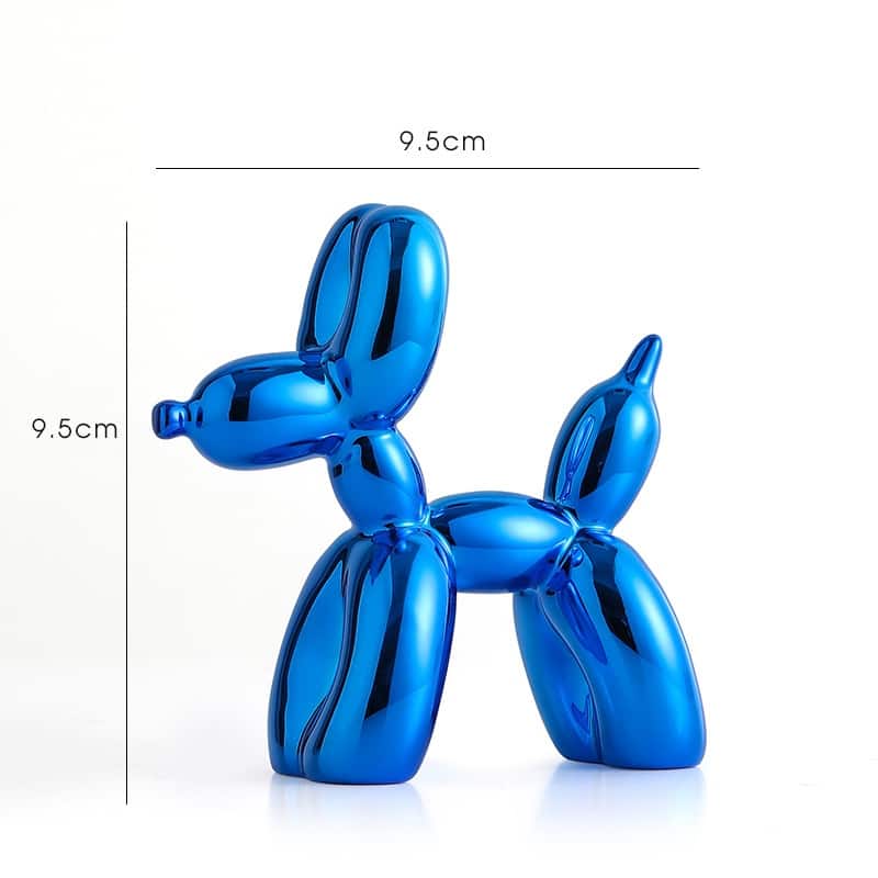 Curata Home Small Shiny Resin 3.9" Balloon Dog Zen Animal Kaws Figurine