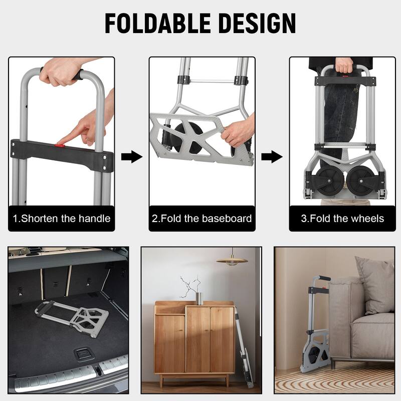 Heavy Duty Utility Cart 165 lbs Capacity Portable Foldable