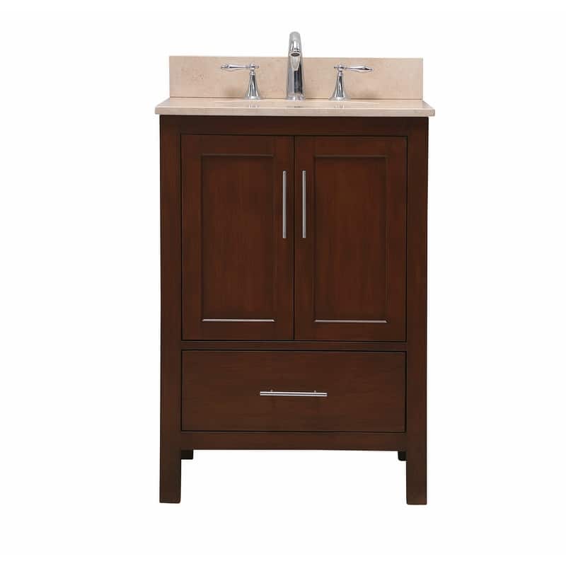 24-inch Single Bathroom Vanity - Painted - Brown