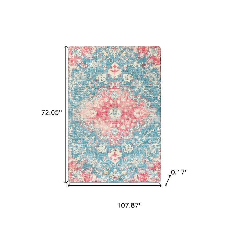 HomeRoots Medallion Traditional Rectangle Area Rug