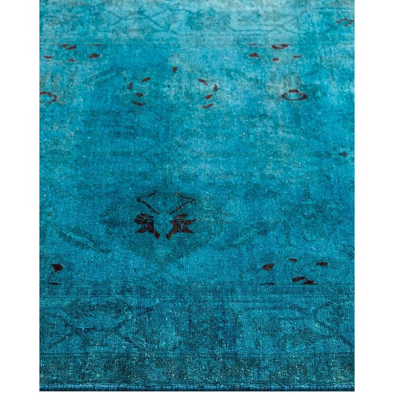 Fine Vibrance One-of-a-Kind Hand-Knotted Runner Rug - Blue, 2' 10" x 11' 10" - 2' 10" x 11' 10"