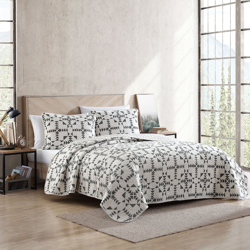 Eddie Bauer Arrowhead Cotton Charcoal Quilt Set