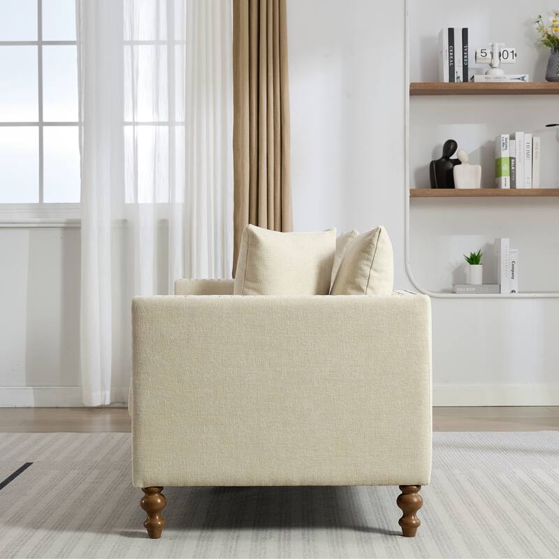 75.2" W Upholstered Chaise Lounge Chair,Modern Sofa Couch with Pillows