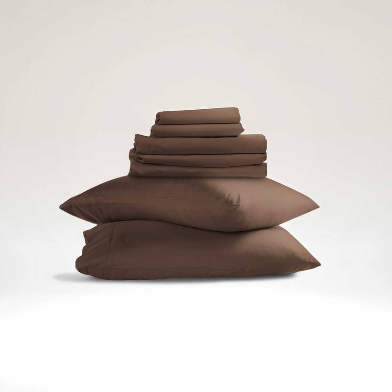 Emperyan 7 PC Bedding Set, Luxury Microfiber Duvet Cover With Sheets Bed Sets - Full - Brown
