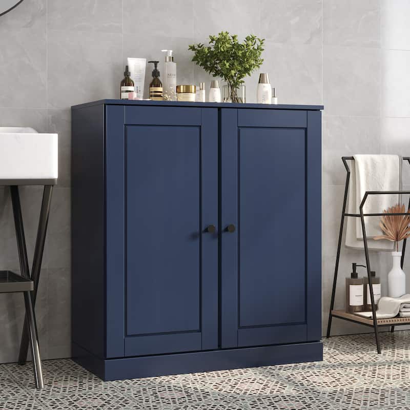 Palace Imports 100% Solid Wood 32" Bathroom Cabinet with Solid Doors and Adjustable Shelves - Navy