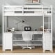 preview thumbnail 3 of 13, Full Loft Bed with U-shaped Desk, Storage Shelves, and Drawers, White